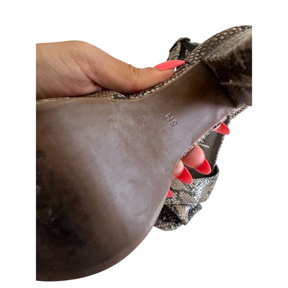 JEFFREY CAMPBELL Snake Print Leather Platform Heels Sandals Size 5 - Picture 10 of 11